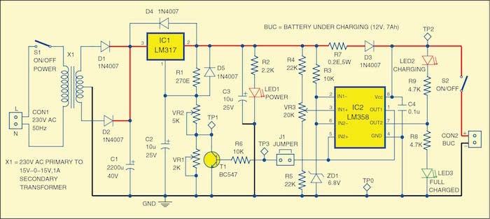 12V battery charger circuit