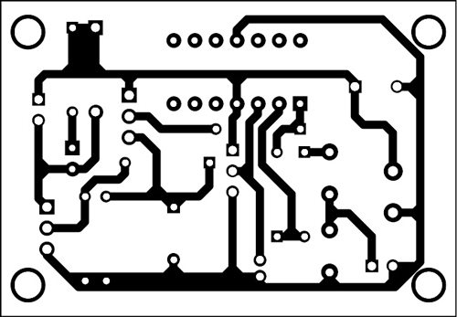 Fig. 2: An actual-size PCB layout of the circuit