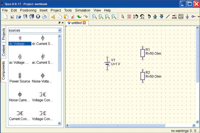 Fig. 5: Various components of the circuit placed in the schematic area