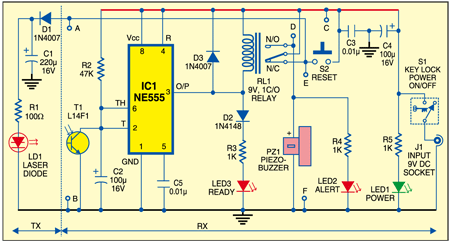 Fig. 1: Circuit of driveway alarm