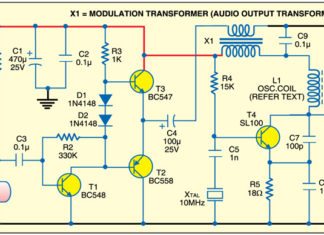 Crystal AM transmitter circuit