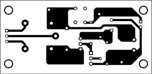 Fig. 2: An actual-size, single-side PCB for the power-saving relay driver