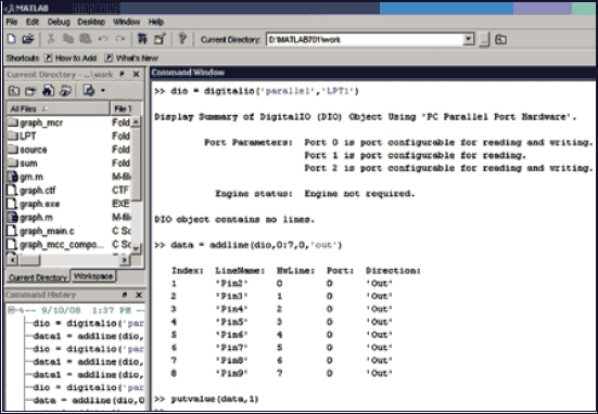 Fig.6: Screen shot of Matlab command window