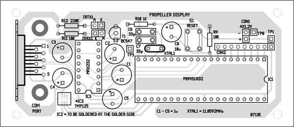 Fig. 8: Component layout for the PCB in Fig. 7