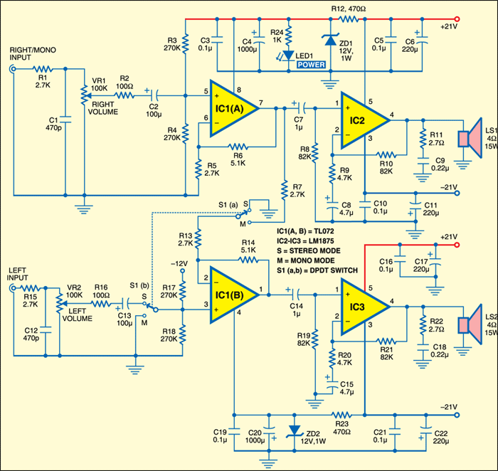 Subwoofer Amplifier Circuit | Detailed Circuit Diagrams Available Subwoofer Wiring Electronics For You