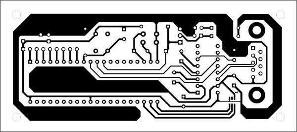 Fig. 7: An actual-size, single-side PCB for the controller board