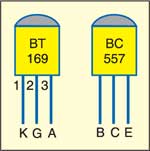 Fig. 2: Pin configurations of SCR and transistors