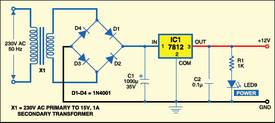 Fig.4:Circuit for 12V power supply