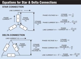 3 phase induction motor starter: star and delta connections