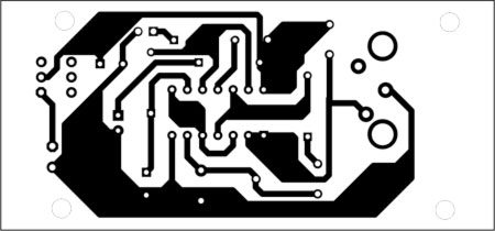 Fig. 3: An actual-size, single-side PCB for bedwetting alarm 
