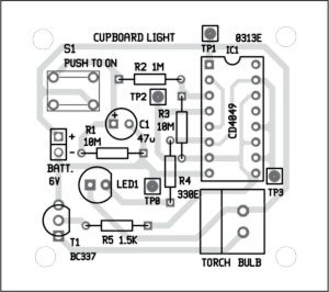 Fig. 3: Component layout for the PCB