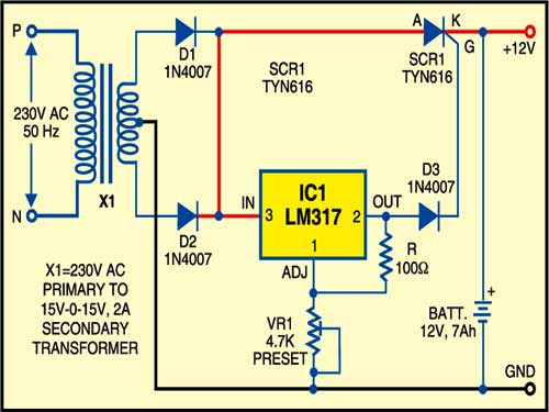 Battery charger with cut-off circuit