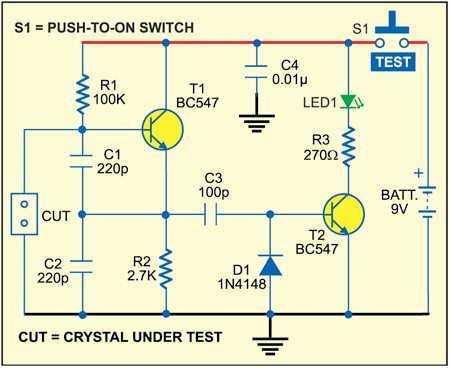 Circuit for the crystal Tester