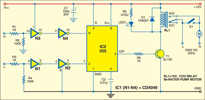 Fig. 1: Simple automatic water level controller