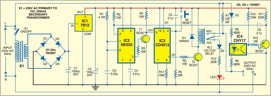 Fig. 1: Circuit of SMPS spark suppressor