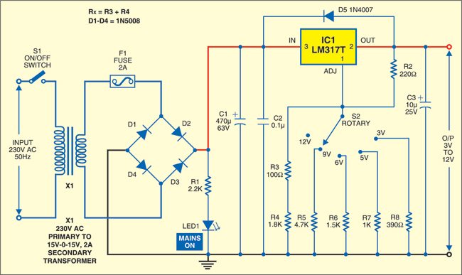 Fig. 1: Stabilized power supply circuit