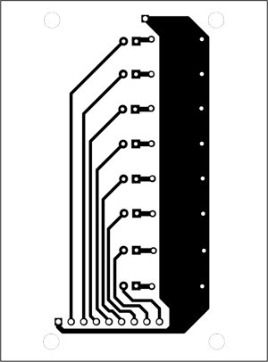Fig. 9: An actual-size, single-side PCB for the LED strip