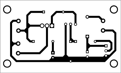 Fig. 3: Actual-size PCB pattern of the PIR motion-sensing SSR switch