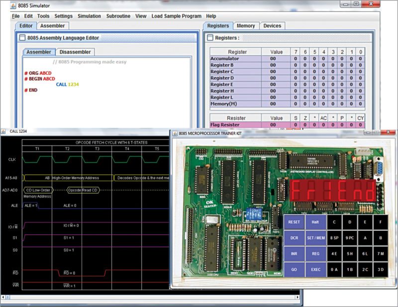 Screenshot of 8085 simulator