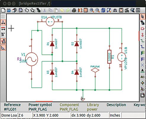 Fig. 2: Simulating a rectifier circuit using eSim An all-in-one EDA package