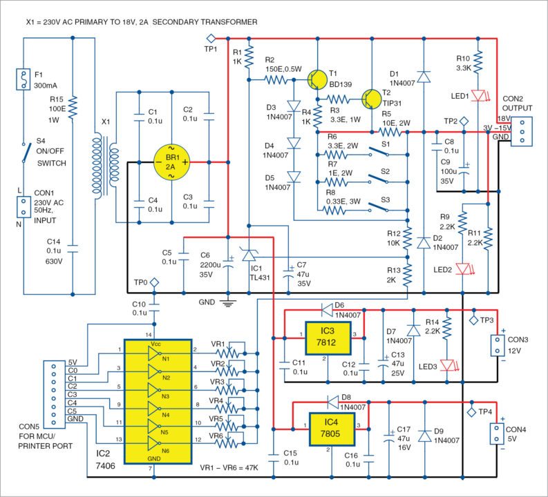 Programmable Power Supply With TL431