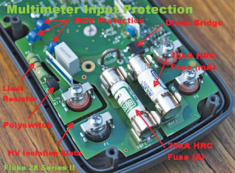 Fluke 28 multimeter input protection