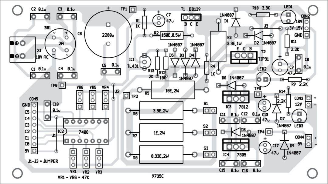 Programmable Power Supply Built With TL431 and Two Bipolar Transistors