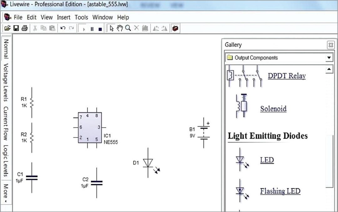 Placing components in livewire schematic window