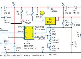 0-50V Variable Power Supply Using LM317