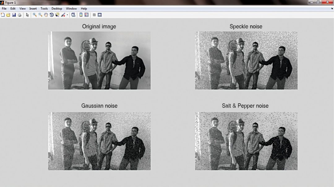 Special effects in an image using different types of noise
