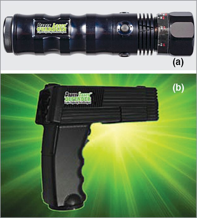 Dazer lasers: (a) Guardian (b) Defender