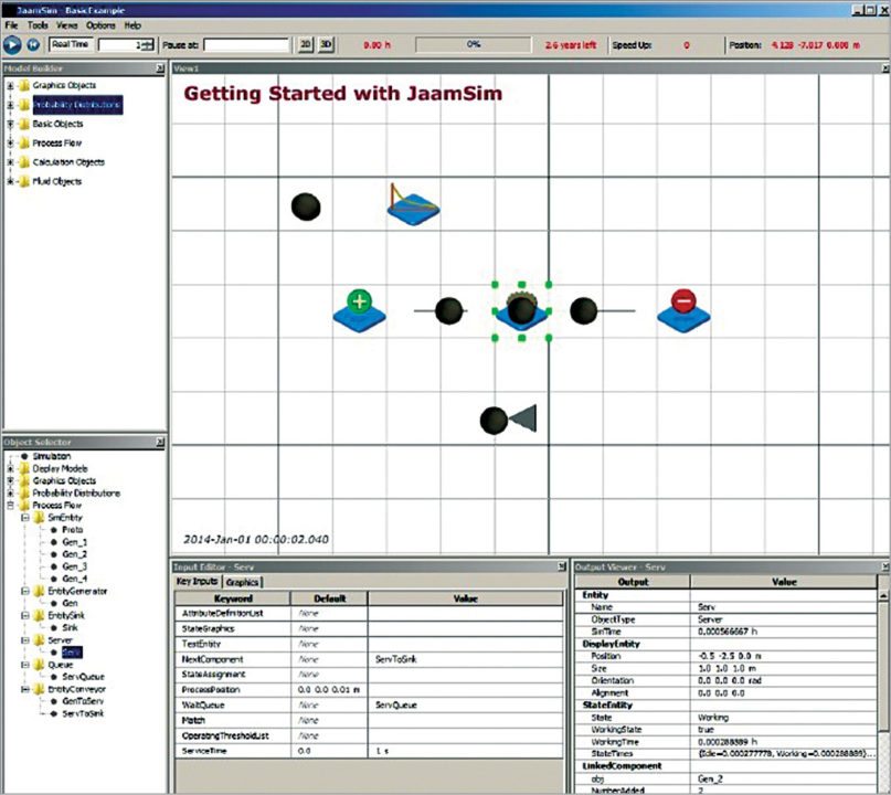 Modelling a server in JaamSim