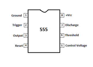 555 timer working: pin configuration