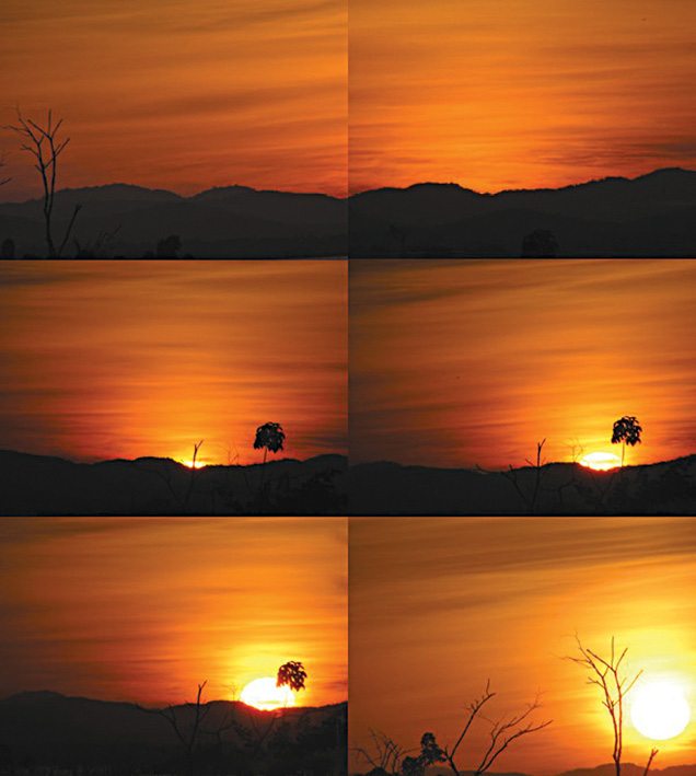 Time-lapse photography of the Sun rising