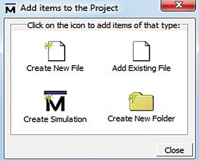 modelsim add items window