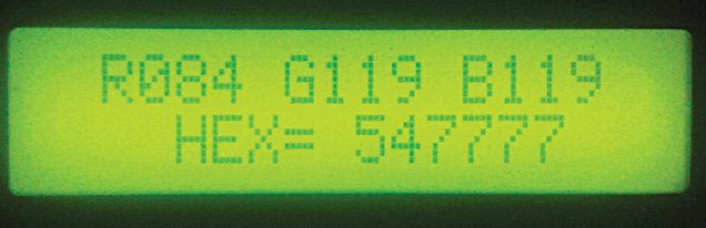 RGB colour display on the LCD