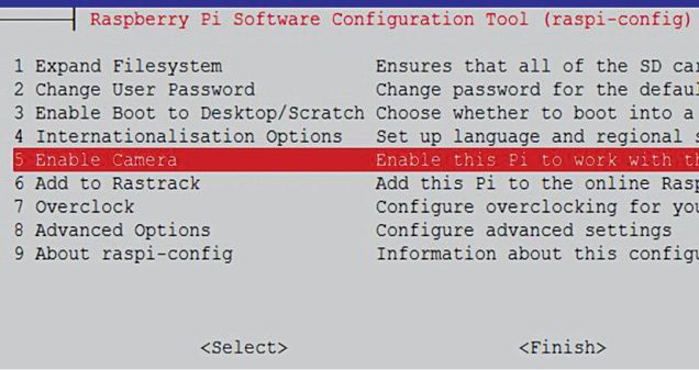 Raspberry Pi configuration screen