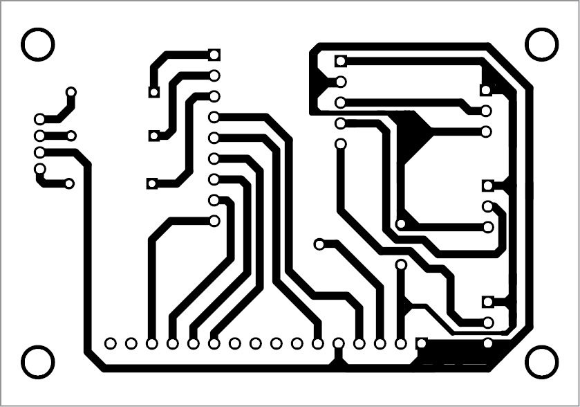 PCB pattern of the RGB colour code generator