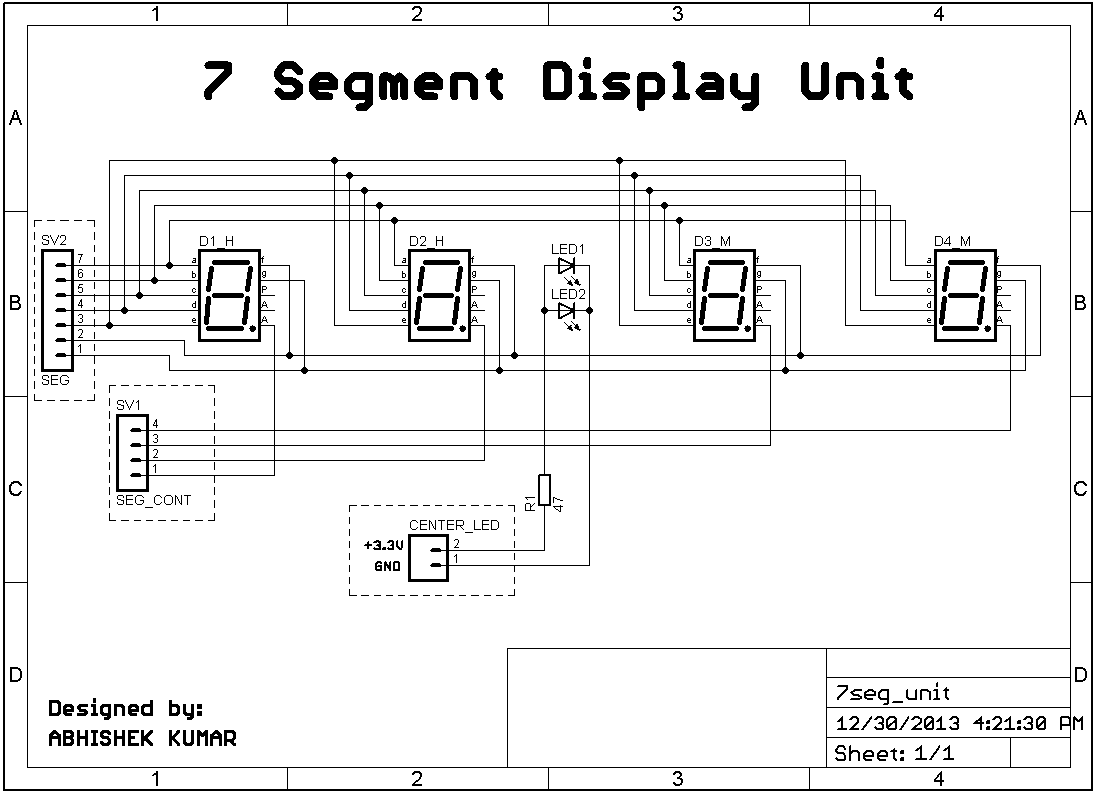 Multifunction Rechargeable Clock: 7-segment display unit