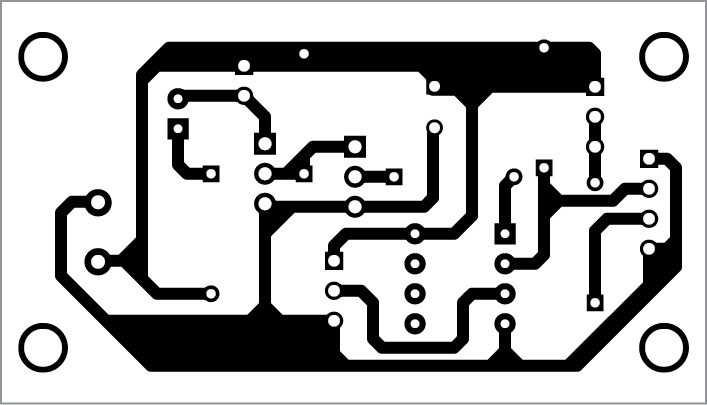An actual-size PCB pattern of the optical smoke alarm