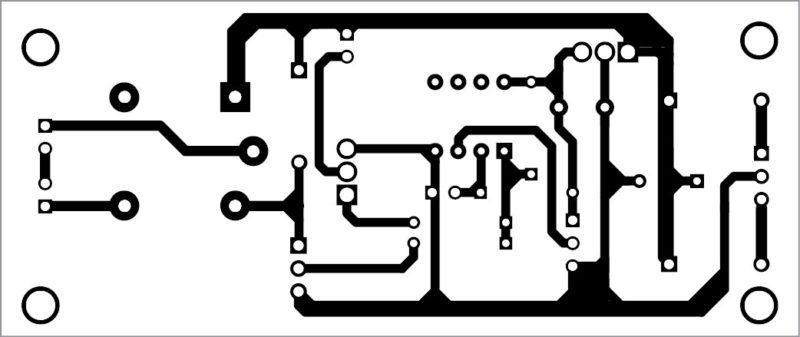 Actual-size PCB layout of the electronic security system