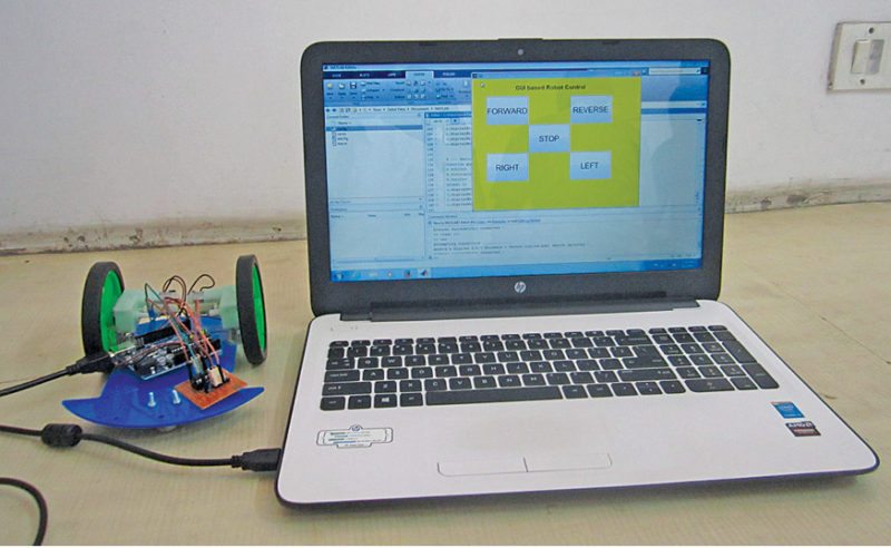 Author’s prototype of the MATLAB GUI based robotic car