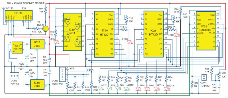 Digital Thermometer Receiver Circuit