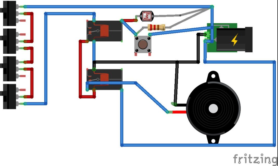 6V Laser Security System Detailed Circuit Diagram Available