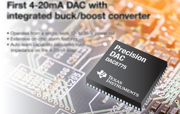 Industry’s First 4-20mA DAC With Integrated Buck/Boost Converter