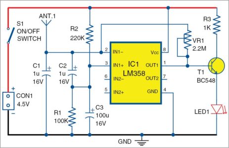 Mobile Phone Detector Using LM358