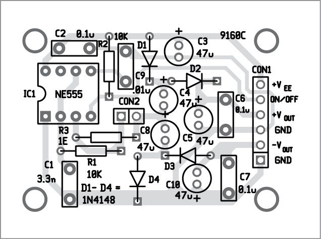 Component layout of the PCB for DC to DC converter