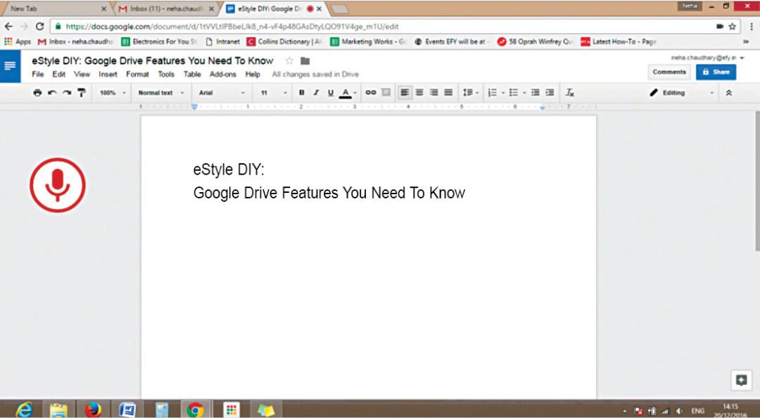 Voice Typing in Google Docs