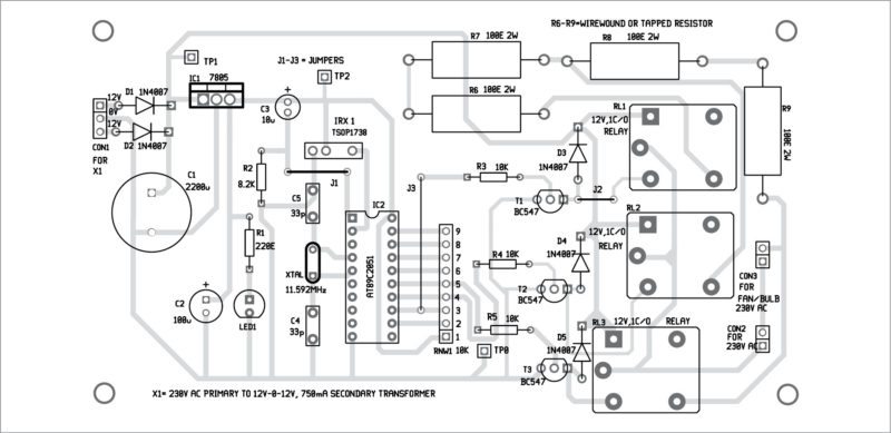 Component layout of the PCB