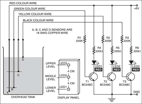 Water Level Indicator | Full Circuit Diagram with Explanation